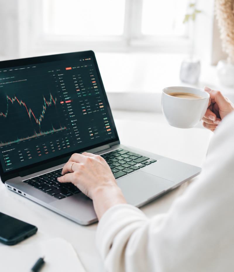 Investor reviewing a trading dashboard